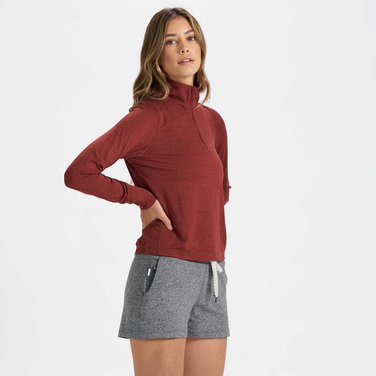 Crescent Half Zip | Spice Heather 4 Crescent Half Zip | Spice Heather - Image 2