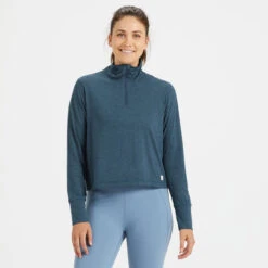 Crescent Half Zip | Indigo Heather