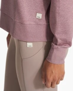 Long Sleeve Halo Crew | Orchid Heather -TrendSphere VW241HOD FA23 M ECOMM fleece DETAIL 2