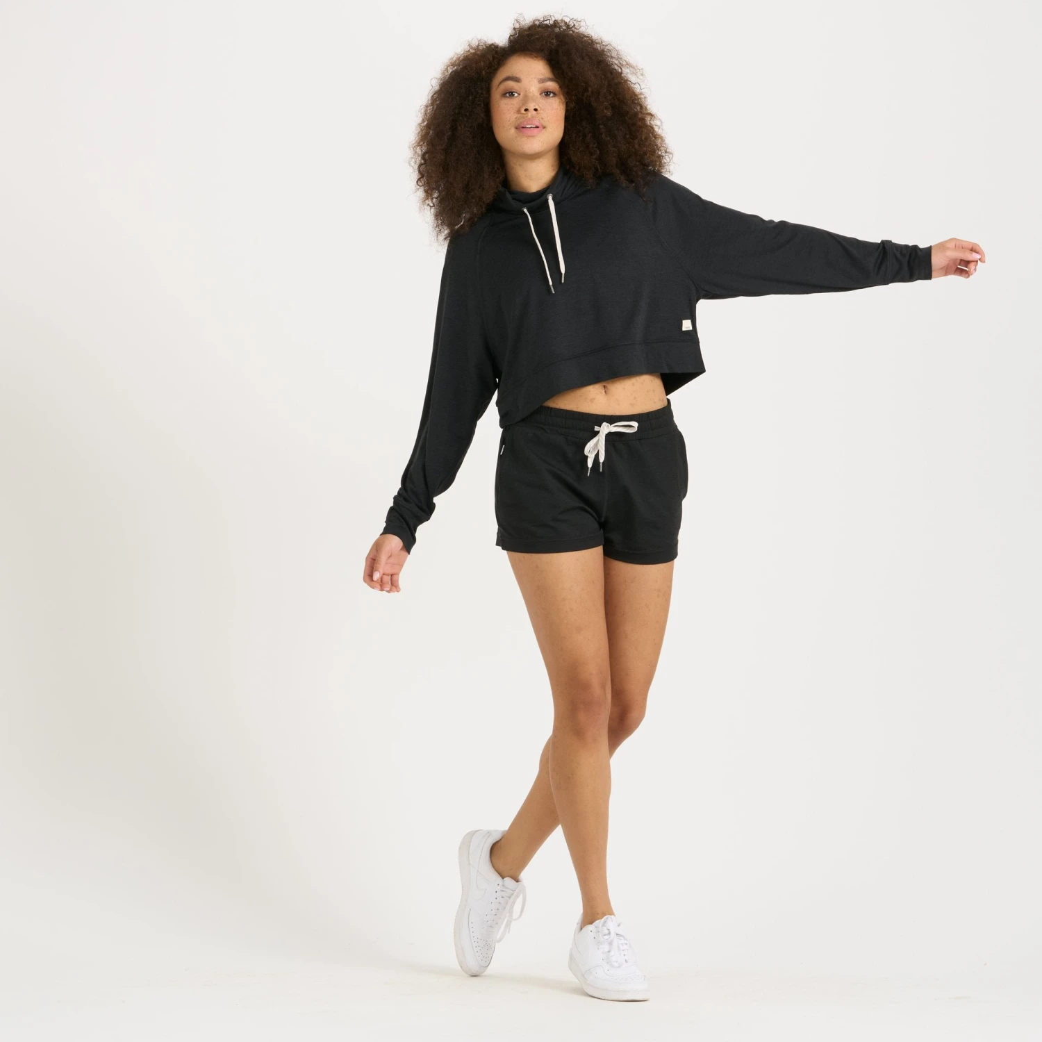 Halo Crop Funnel Neck | Black Heather 6 Halo Crop Funnel Neck | Black Heather - Image 4