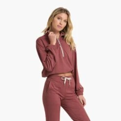 Halo Relaxed Half Zip | Rosewood Heather -TrendSphere VW269HRO 1082