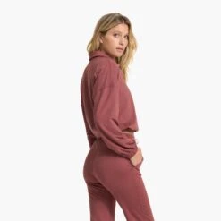 Halo Relaxed Half Zip | Rosewood Heather -TrendSphere VW269HRO 1088