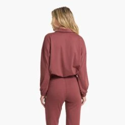 Halo Relaxed Half Zip | Rosewood Heather -TrendSphere VW269HRO 1091