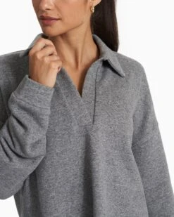 Sedona Polo | Heather Grey 11 Sedona Polo | Heather Grey -TrendSphere VW290HTG SP23 W ECOMM FLEECE DETAIL 1864 1x1 08dc5e2a 1033 4781 932f 2b0b68001057