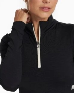 Lux Rib Half Zip | Black -TrendSphere VW294BLK SP23 W ECOMM FLEECE TOPS 3287 1x1 043d4da6 e1ec 40ec aca6 29b07789b0b4