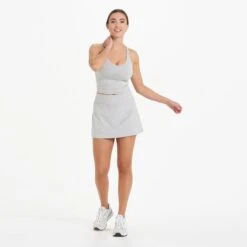 Halo Performance Skirt | Pale Grey Heather -TrendSphere VW3006PHG 9472