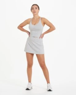 Halo Performance Skirt | Pale Grey Heather -TrendSphere VW3006PHG 9490