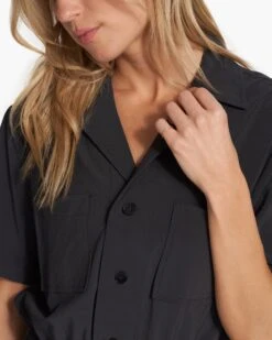 Villa Romper | Black -TrendSphere VW3056BLK FA23 W ECOMM SHORTS DETAIL 6