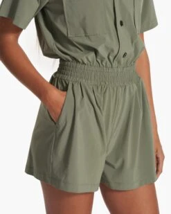 Villa Romper | Pistachio -TrendSphere VW3056PSO FA23 W ECOMM SHORTS DETAIL 5