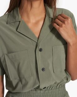 Villa Romper | Pistachio -TrendSphere VW3056PSO FA23 W ECOMM SHORTS DETAIL 6