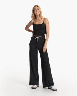 Halo Essential Wideleg | Black Heather -TrendSphere VW4023HBK FA23 W ECOMM PANTS FULL 4