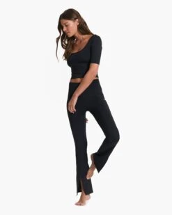 Lux Rib Split Bootcut | Black -TrendSphere VW4042BLK SP23 W ECOMM FULL 6881 1x1 1027e08c d405 4cff 8166 37bcd9f23ec3