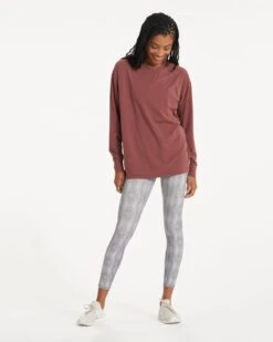 Long-Sleeve Feather Tee | Cedar -TrendSphere VW446DSK 1295