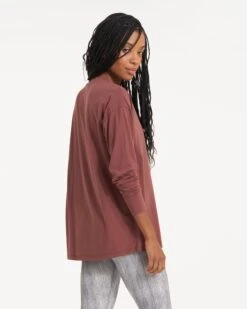 Long-Sleeve Feather Tee | Cedar -TrendSphere VW446DSK 1308