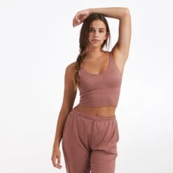 Halo Performance Crop | Light Terracotta Heather -TrendSphere VW457LCH 3183