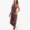 Lux At Ease Jumpsuit | Chestnut Heather -TrendSphere VW458HCH 02646