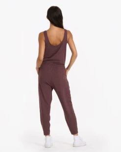 Lux At Ease Jumpsuit | Chestnut Heather -TrendSphere VW458HCH 02676 1