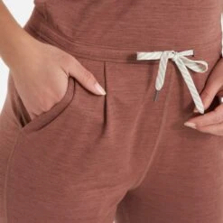 Lux At Ease Jumpsuit | Dark Terracotta Heather -TrendSphere VW458HDT 7624