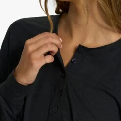 Lux Henley Jumpsuit | Black Heather 15 Lux Henley Jumpsuit | Black Heather -TrendSphere VW478HBK 0328