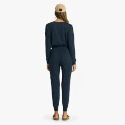 Lux Henley Jumpsuit | Ink Heather -TrendSphere VW478HIN 0069