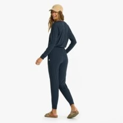 Lux Henley Jumpsuit | Ink Heather -TrendSphere VW478HIN 0083