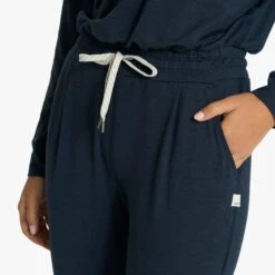 Lux Henley Jumpsuit | Ink Heather -TrendSphere VW478HIN 0096
