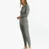 Lux Henley Jumpsuit | Heather Grey 1 Lux Henley Jumpsuit | Heather Grey -TrendSphere VW478HTG 0113