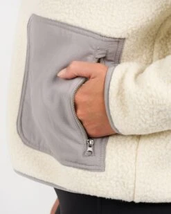 Womens Alpine Sherpa Jacket | Natural -TrendSphere VW516NAT 1