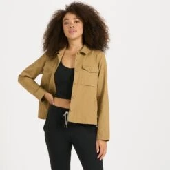 Womens Ripstop Jacket | Wheat -TrendSphere VW523WHE 1