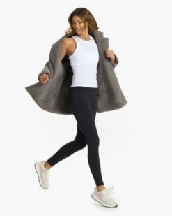 Cozy Sherpa Blazer | Smoke -TrendSphere VW547SMK 0728