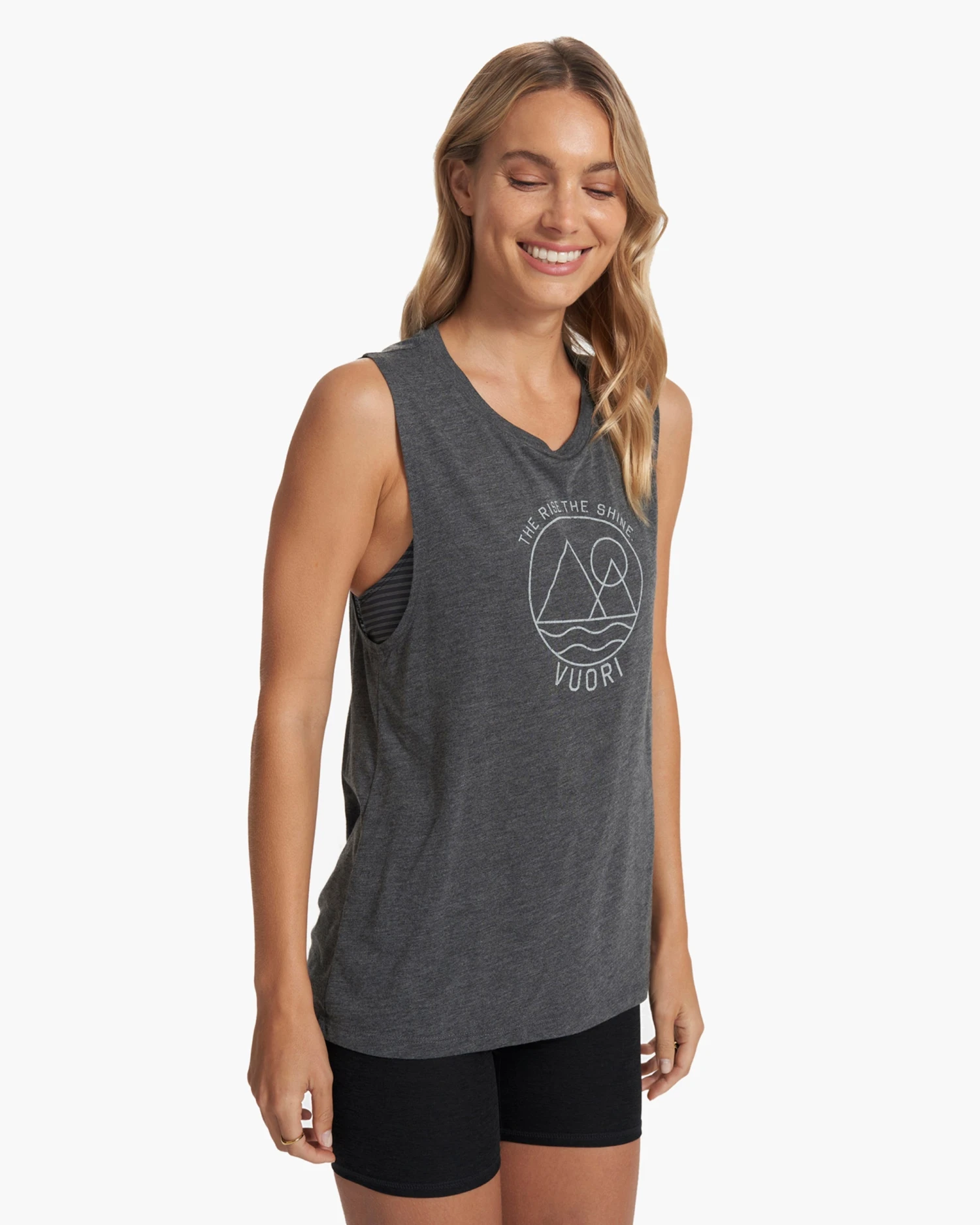 The Rise The Shine Tank | Dark Heather Grey 7 The Rise The Shine Tank | Dark Heather Grey - Image 5